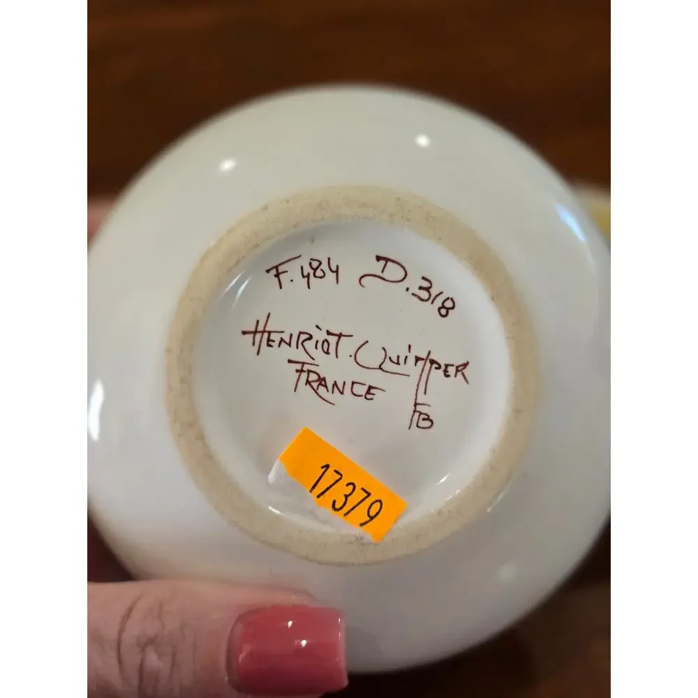 Set 2 Henriot Quimper small bowl and plate 4 inch 
